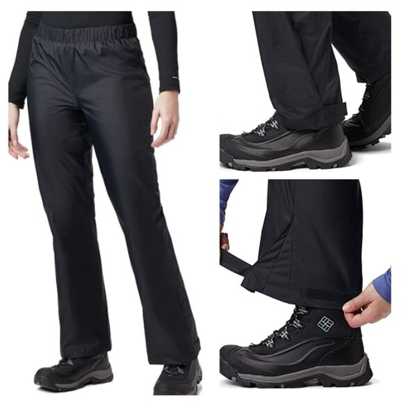 COLUMBIA Waterbrook Ridge II Rain Splash Pants Waterproof Black Women Small x 31 - Picture 1 of 15